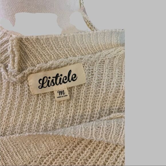 Listicle NWOT Slouchy Sweater with Front Cinch Medium - Picture 5 of 5